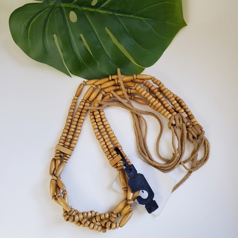 NWT Vintage Danier Beaded Tie Up Belt Boho